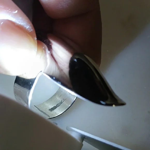 ✨ Sterling Silver Modern Statement Ring — Size 10 Armor Look Goth Art Whimsigoth - Picture 4 of 5